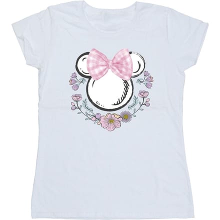 Disney Dames/Dames Minnie Mouse Bloemen Strik T-shirt (Wit)