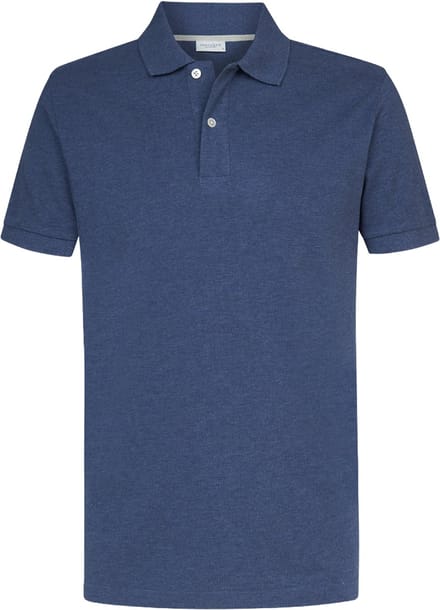 Profuomo Piqué Poloshirt Melange Indigo - Maat L - Heren