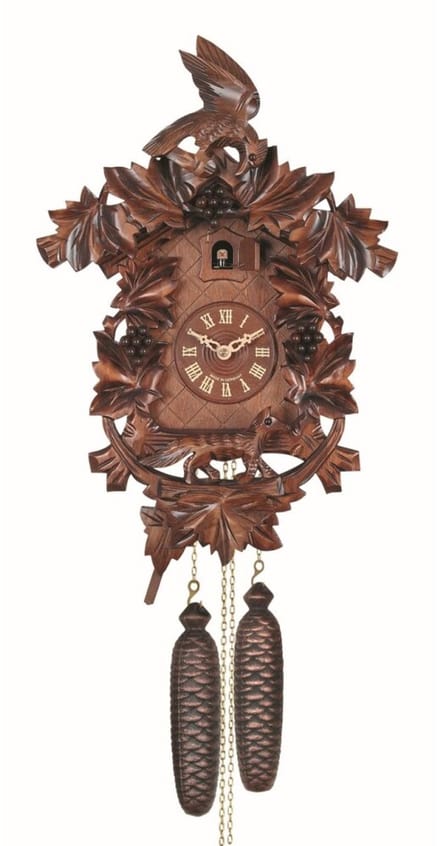 Engstler - 938_Q - Koekoeksklok - Kwarts - Notenhout - 46 cm