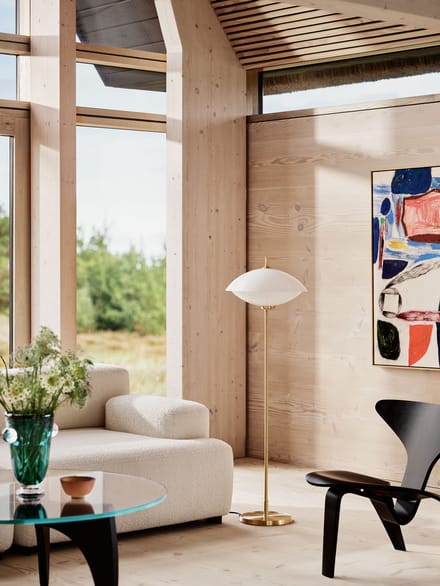 Fritz Hansen Clam Vloerlamp Opaal/messing
