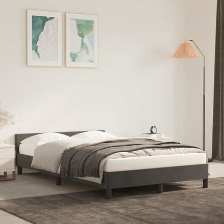 vidaXL - Bedframe - zonder - matras - 120x200 - cm - fluweel - donkergrijs