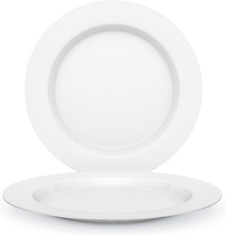 Juypal Bordenset - 4x - wit - kunststof - D26 cm - herbruikbaar - BPA-vrij