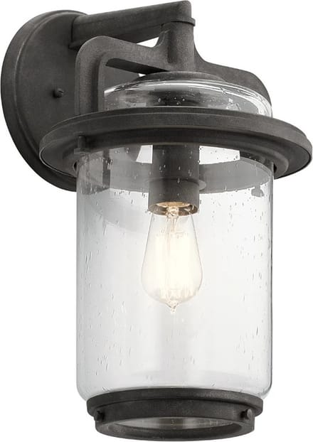 Kichler LED Wand Buitenlamp andover | 1X E27 Max 60W | IP44 | Dimbaar | Weathered Zinc