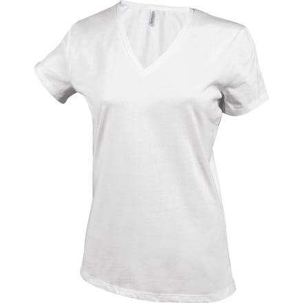 Kariban Dames T-shirt V-hals Korte Mouwen K381 - White - M