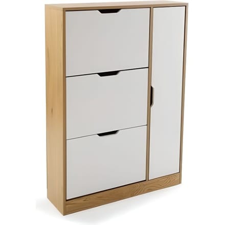 Commode pour Rangement Charleroi - VERSA - 117 x 80 x 23,5 cm - Bois - Marron et blanc