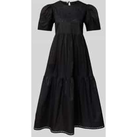 Midi-jurk met broderie anglaise
