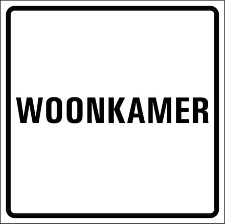 Woonkamer sticker, wit zwart 300 x 300 mm