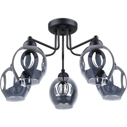 Sollux Lighting Kroonluchte Fillan - 36x59x59cm - E27 - zwart - staal