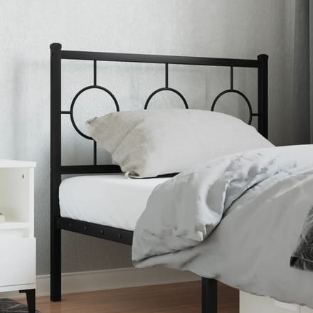 vidaXL - Vervangend - hoofdbord - 90 - cm - metaal - zwart