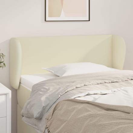 vidaXL - Hoofdbord - met - randen - 103x23x78/88 - cm - kunstleer - crèmekleurig