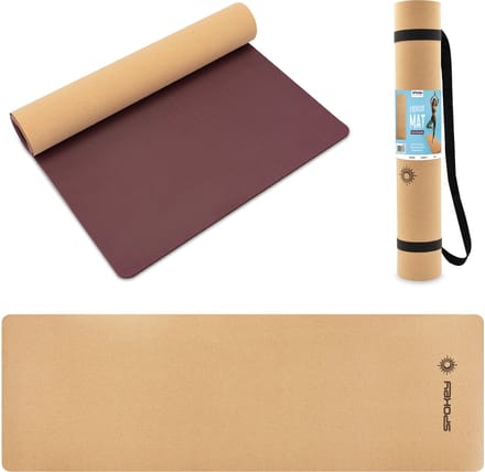Spokey SAVASANA Yogamat - Kurk - 183 x 61 cm - Antislip - 0 4 cm