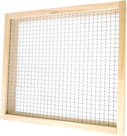 Aardzeef Tuinieren - Compost Zeef - Grind Sorteren - Stevig Houten Frame - 36 x 30 cm - Natuurlijk