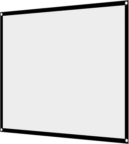 Projectiescherm Opvouwbaar - Projectiegordijn Draagbaar - Thuisbioscoop Buiten - Kreukvrij Polyester Weefsel - 183 cm 4:3 - Wit met Zwarte Rand