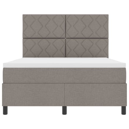 vidaXL - Boxspring - bed - met - LED-stripverlichting - Taupe - 160 - x - 200 - cm - Stof