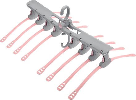 Multi-Functionele Ruimtebesparende Kledinghanger - Kleerhanger - Kledingrek Kapstok Jas Broek Hanger - Ideaal voor het Opbergen van Kleding - Grijs/Roze