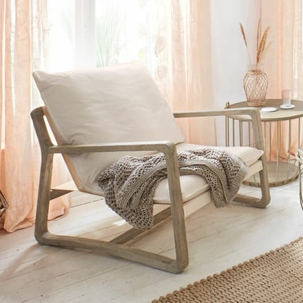 LOBERON Fauteuil Jowna crème/bruin