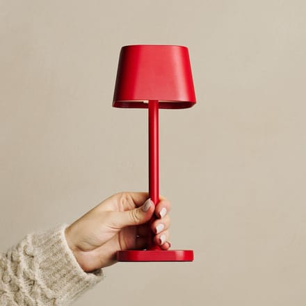 Tavellio Ava Oplaadbare Tafellamp – H26 – USB en Touch – Tot 120 uur – Bessen Rood