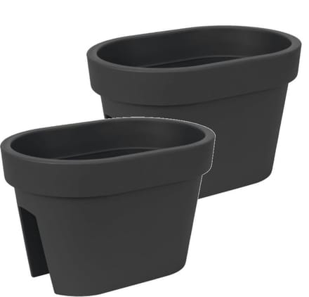 Bloembak Balkonbak Lofly Railing 27x40x25cm ANTRACIET Prosperplast / 2 STUKS ! /