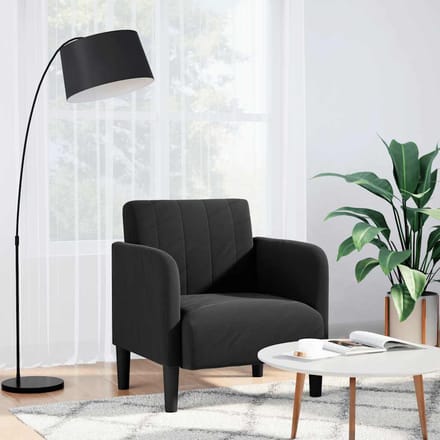 vidaXL - Fauteuil - met - armleuningen - 54 - cm - fluweel - zwart
