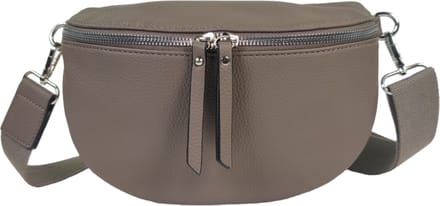 Qischa® - Crossbody heuptas bumbag - uni riem - soft - taupe - vegan - medium size