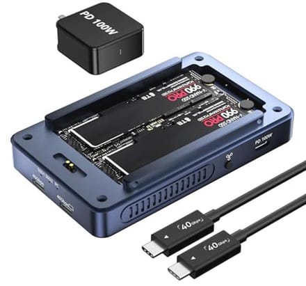 M.2 NVMe SSD-behuizing met ventilator voor Thunderbolt & USB4 - 40Gbps datatransfer