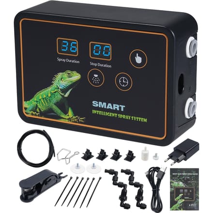 Reptiel Slim Vernevelingssysteem Intelligent Sproeisysteem 2 stuks Sproeikoppen 360 graden Verstelling Haak of EU plug zwart