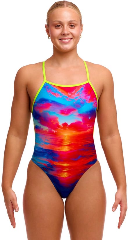 Funkita Dames badpak Tie Me Tight Sunset Delight