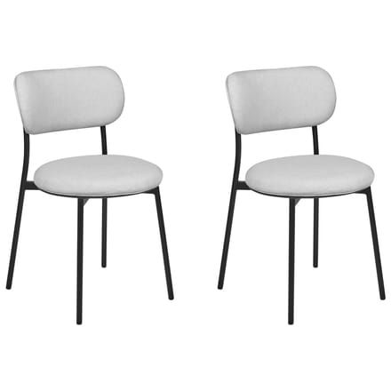 CASEY - Eetkamerstoelen set van 2 - Lichtgrijs - Polyester