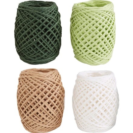 VBS Raffia papieren lint "Natuur", set van 4