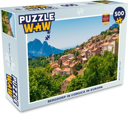 Puzzel Bergdorp in Corsica in Europa - Legpuzzel - Puzzel 500 stukjes