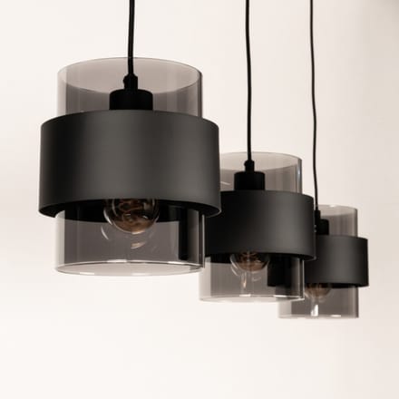 Lumidora Hanglamp 75523 - EIXAMPLE - 3 Lichts - E27 - Zwart - Metaal