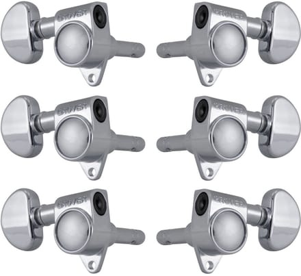 Grover 106C Locking Rotomatics, Round Button,3+3, Chrome Gitaar stemmechanieken