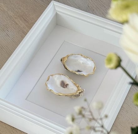 Aifcandles Oesterlijst - Schilderij - Goud - Roomwit - Oester
