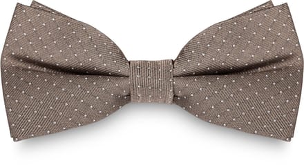 Beige Zijden Polkadot Vlinderdas