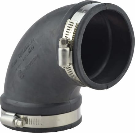 Air Aqua EPDM Flexibele Rubber Knie 110 mm 90 graden