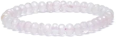 Armband rozenkwarts facet AA kwaliteit elastisch