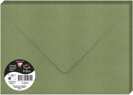 Clairefontaine Pollen enveloppen C5 salbeigroen 20 stuks