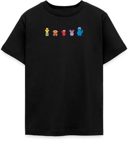 Sesamstraat Pixelontwerp Personages T-Shirt Tiener