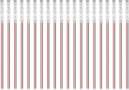 Pack van 20 LED Strips van 50 mm met 2335 SMD, 12-18 V voor Modelbouw en Verlichting in Rood