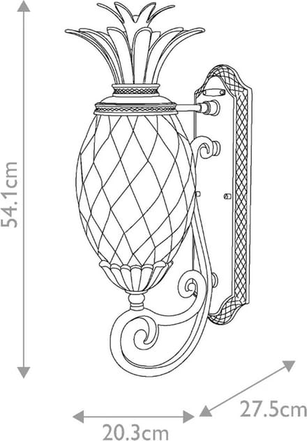 Hinkley LED Wand Buitenlamp Plantation | 1X E27 Max 40W | IP44 | Dimbaar | Burnished Bronze