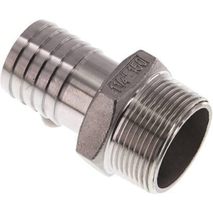 32 mm & 1-1/4''NPT RVS 1.4408 Slangpilaar Buitendraad