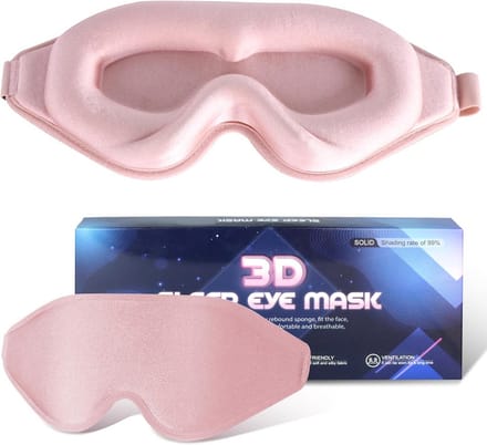 Comfortabel 3D Slaapmasker met Verstelbare Riem voor Volledige Lichtblokkering