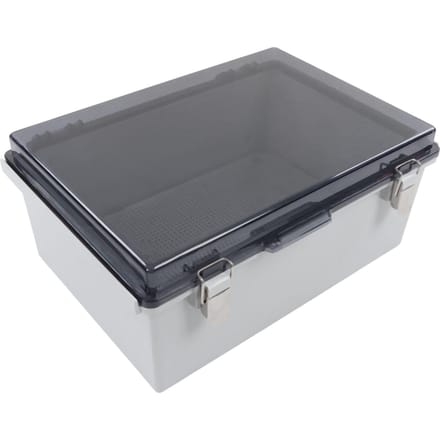 Boîte de jonction électrique étanche Couvercle transparent Boîtier électrique résistant aux intempéries pour usage extérieur Gris