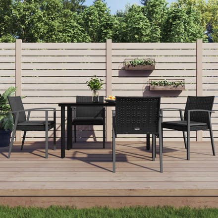 vidaXL - 5-delige - Tuinset - met - kussens - poly - rattan - en - staal