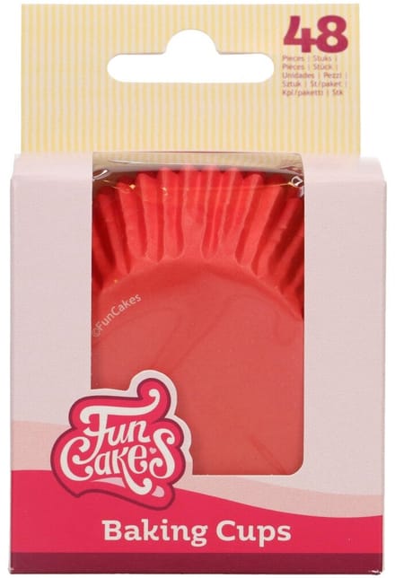 FunCakes Baking Cups - Rood - 48 Stuks - Cupcake Vormpjes Papier