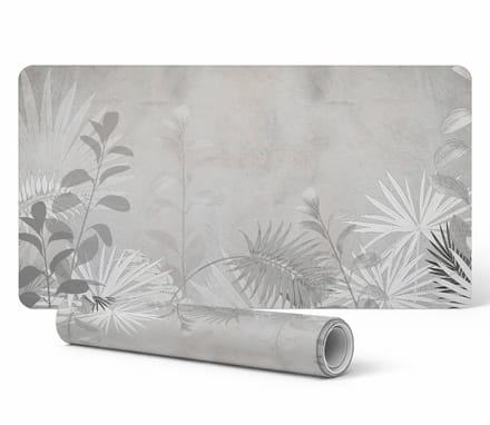 Vinyl bureauonderlegger met achtergrondprint van plantenbladeren, 100x50 cm