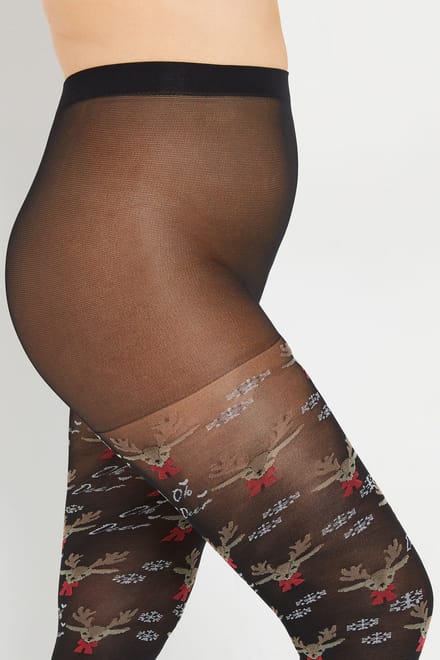 Yours Panty Met 'Oh Deer' Print In Zwart Size 44-48