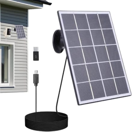Zonnepaneel - Energie Oplader - Beveiliging Camera - IP65 Waterdicht - 3 Meter Kabel - Zwart