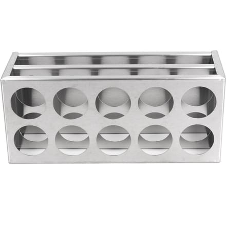 Support de tubes à essai en acier inoxydable 304 pour laboratoire et studio 40mm 10 holes gray