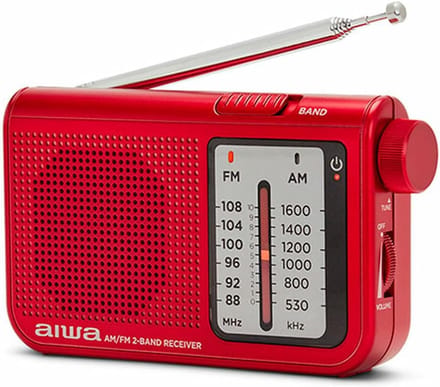 Draagbare AM/FM Radio met Volumeregeling in Rood